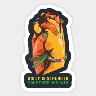 If you want to go quickly go alone. If you want to go far go together. Together we win. Sticker